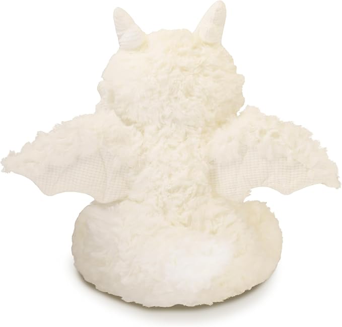 Soft Little Flying Dinosaur Stuffed Plush Pillow, Adorable White Dragon Plush Toy and Birthday Present for Kids, Adults and Collectors(White/7.9in)