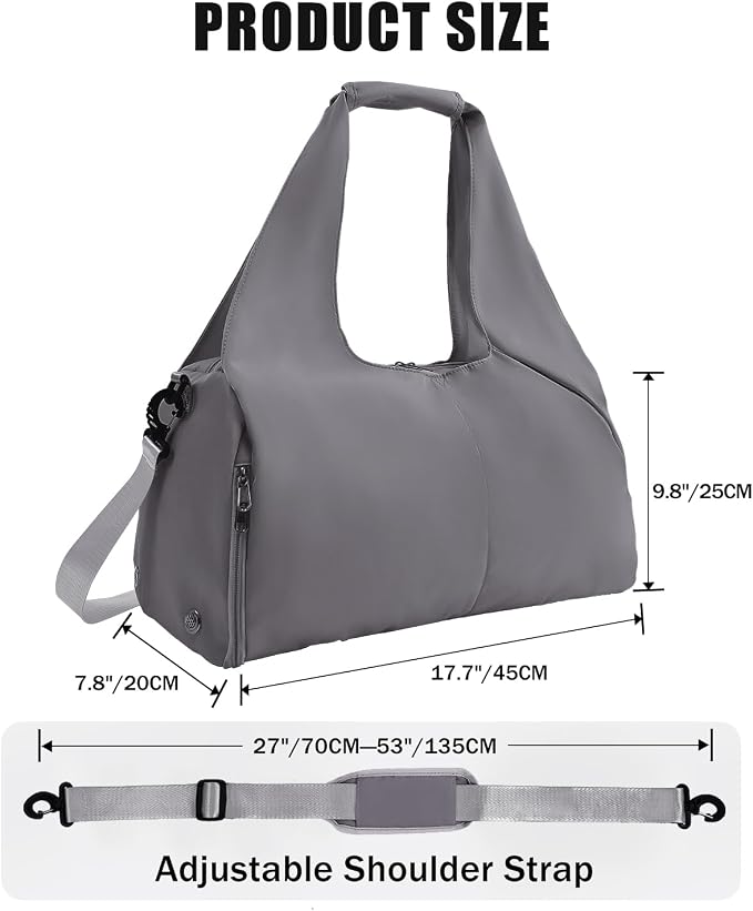 RHDZO Gym Bag for Women with Shoe Compartment Yoga Mat Bag with Wet Pocket and Water Bottle Holder Weekender Bag with Strap