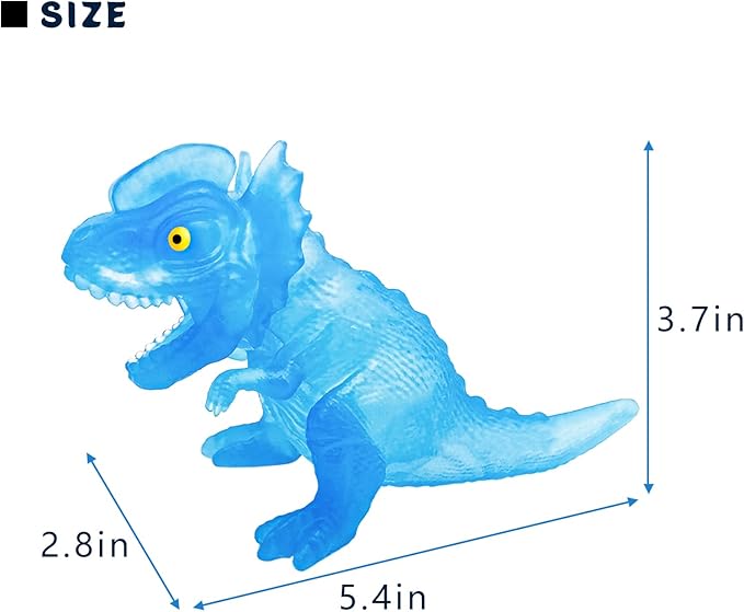 BENSE 3.7" Squishy Sensory Fidget Toy with Dinosaur - Realistic Stress Relief Fidget Toy for Kids & Adults, Anxiety Relief Party Favors & Birthday Gift for Boys Girls (Blue, Ages 3+)
