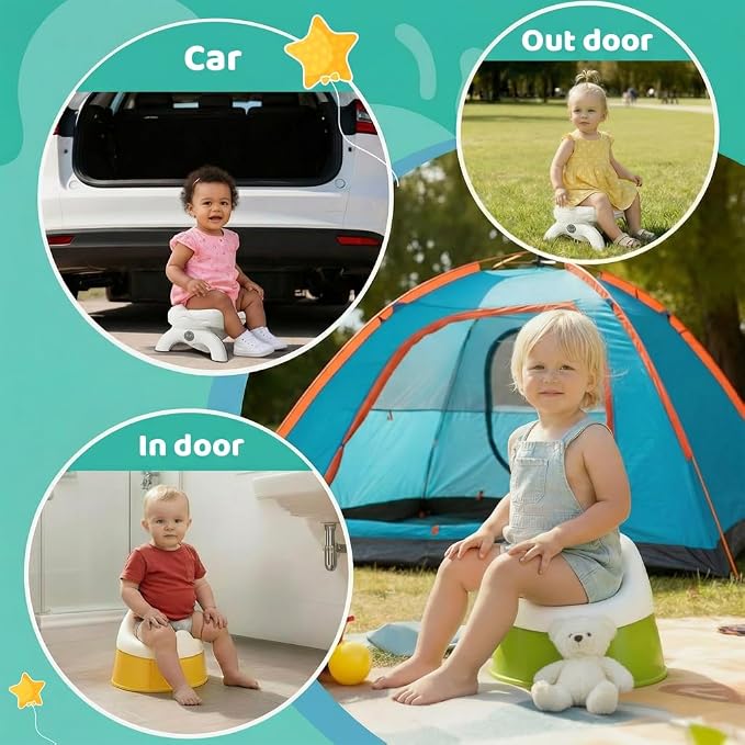 [36 Counts] Newnice Upgraded Drawstring Potty Liners with 20s Quick Absorb Pads, Travel Potty Bags for Toddler Road Trips, Portable Toilet Refills Fit OXO Tot 2-in-1 & Commode Chairs