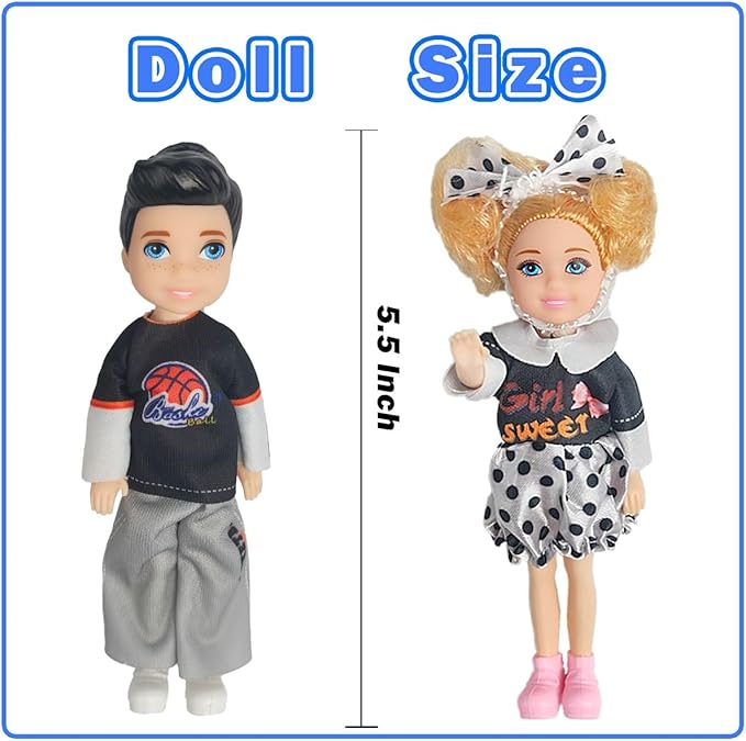 Interactive Family Toy Fun Action Figures Set, Imaginative Family Doll Play