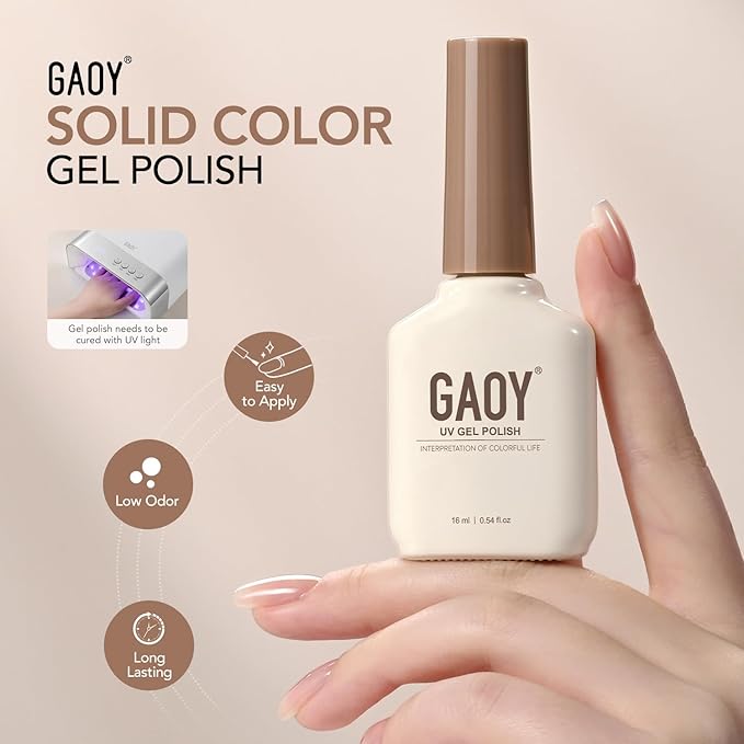 GAOY Red Gel Nail Polish, 16ml Soak Off Gel Polish, UV Light Cure for Nail Art DIY Manicure at Home, 1975 Prima Red