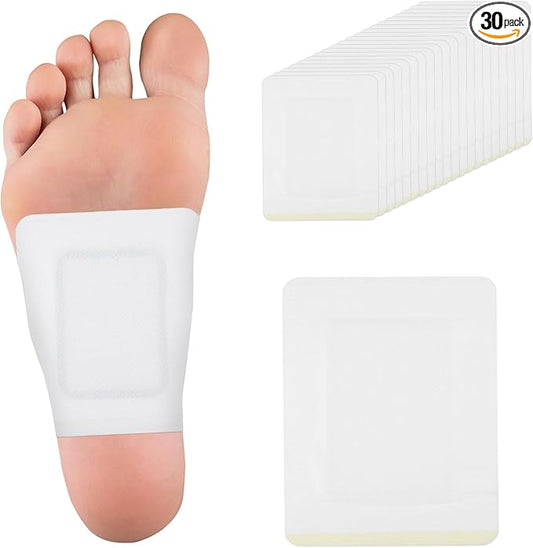 30pcs Castor Oil Pack Wrap for Feet, Skin Friendly Castor Oil Patches Pack Portable Foot Patches, Self-Adhesive Anti Leakage Sticker Disposable Kit, 4"X4.8"