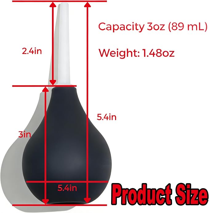 Bum Bulb Anal Douche Kit with Detachable Tip Reusable Enema, Easy to Use and Durable Capacity 3 oz (89 mL)