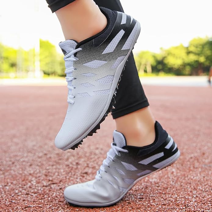 Men Women Kids Track and Field Shoes Professional 8 Spikes Running Racing Sneakers Breathable Lightweight Sprinting Shoes