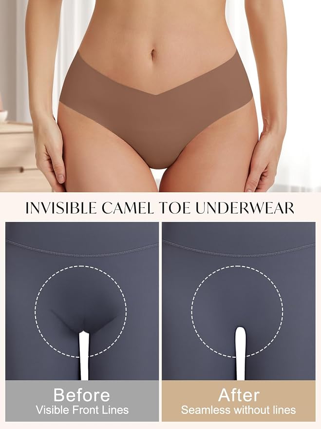 Camel Toe Underwear for Women Seamless Underwear No Show Camel Toe Concealer Invisible Workout Gym Yoga Panties