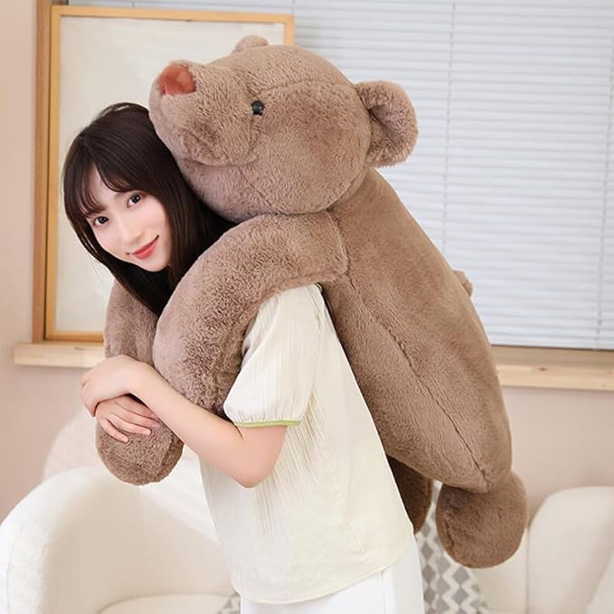Large Bear Stuffed Animals, 31.5" Brown Bear Plush Throw Pillow Super Cute Kawaii Plushie Toys Gifts for Boys Girls Adults, 80cm, Brown