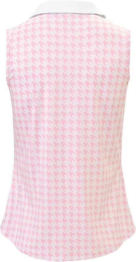 BGOWATU Women's Sleeveless Golf Polo Shirts Collared V Neck Tennis Tank Tops UPF 50+ Quick Dry Lightweight