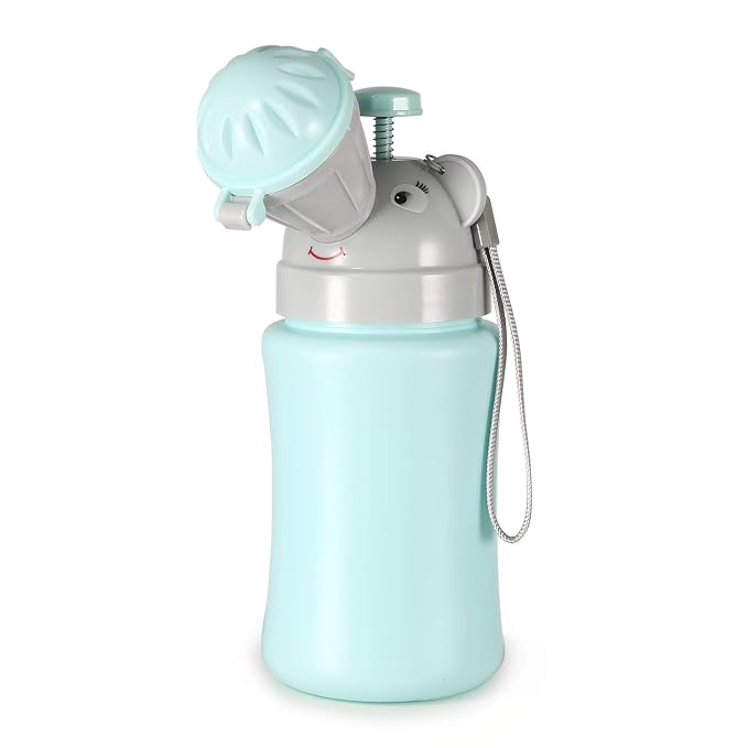 ONEDONE Portable Potty Baby Child Potty Urinal Pee Cup for Kids 17 OZ Travel Urinal for Toddler Boys Emergency Toilet for Camping Car Travel and Kid Potty Pee Training (Blue)