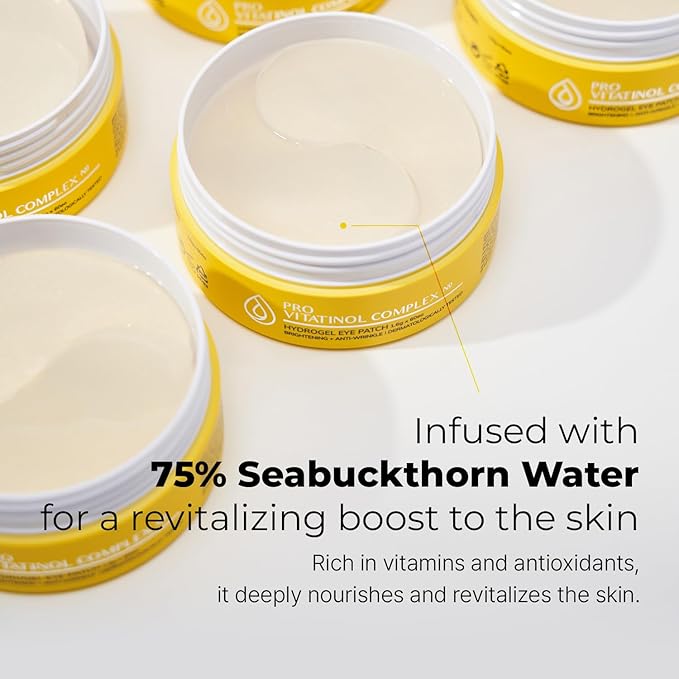 BACIEL - 75% Sea Buckthorn with Retinol under Eye Hydrogel mask for Dark circles, Wrinkle and puffy eyes - PRO VITATINOL COMPLEX