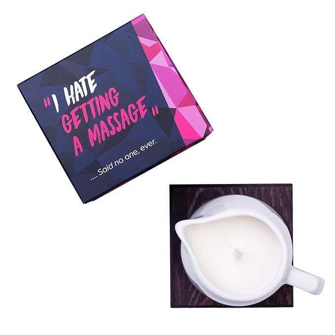 Kissable Massage Oil Candle – Sensual and Romantic Melt Massage Candles for Pleasant and Relaxing Massages (Wild Strawberry)