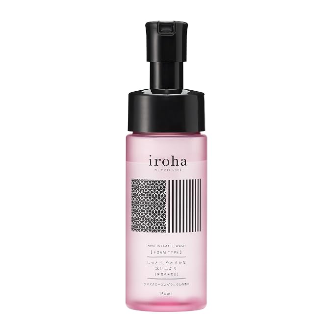 iroha INTIMATE CARE Foaming Type Feminine Wash - Damask Rose & Geranium Scent, Luxury Anti-Aging Skincare with Ceramides, Rose Oil & Antioxidant Berry Extracts, 150ml