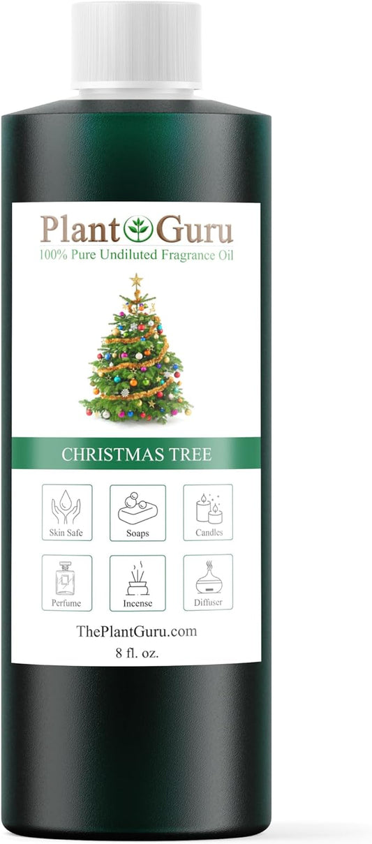 Christmas Tree Fragrance Oil 8 fl. oz. Holiday Scented Oil for DIY Soap Making, Candles, Bath Bombs, Body Butters. Used in Aromatherapy Diffusers, Burners and Warmers. Great for Lotions and Creams.