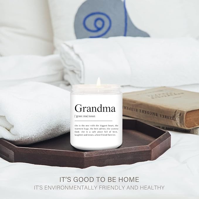 LEIOH Gifts for Grandma,Birthday Mothers Day Christmas Grandma Gifts from Grandchildren,Gift Ideas for Grandmother from Granddaughter,Grandson,Grandkids Lavender Jar Candle