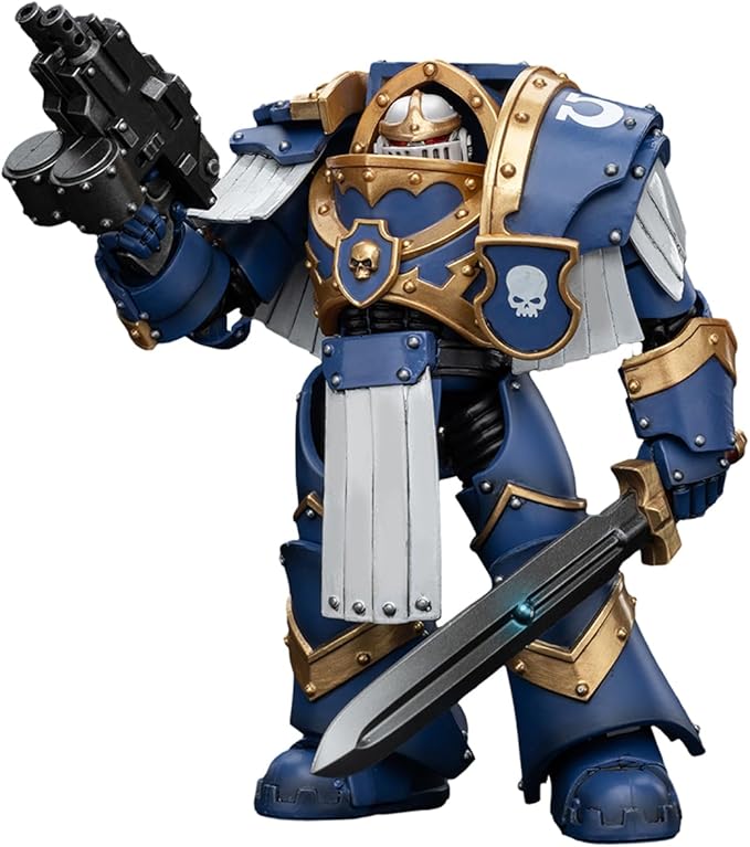 JOYTOY Warhammer 30K The Horus Heresy1/18 Action Figure Ultramarines Cataphractii Terminator Squad Sergeant with Power Sword Collection Model