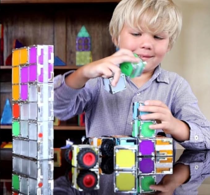 24 Magnetic Electronic Building Blocks – Spark STEAM Creativity, Skip The Screens! Intertek Approved for Age 1-100. Patented in The US and China.