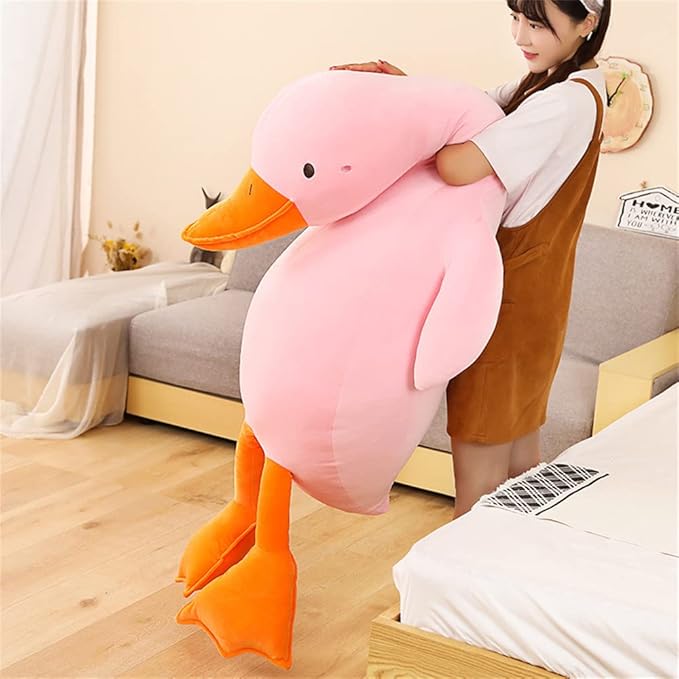 kewo Duck Plush Pillow Stuffed Animal Toy, Cute Giant Goose Plush Duck Stuffed Animal,Soft Hugging Pillow for Kids Bedding (Pink,43.3 in)…