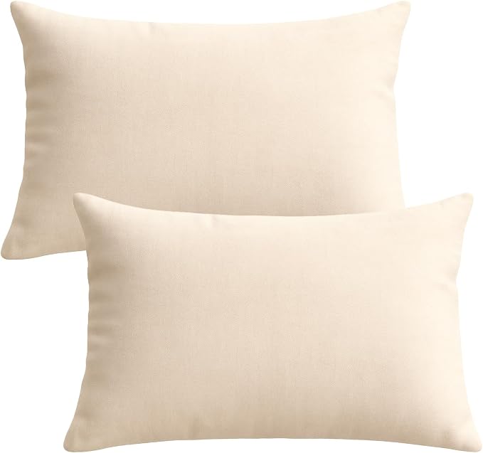 Trendy Home 12x20 100% Natural Cotton Throw Pillow Insert(Set of 2), Bed and Couch Pillows Stuffer Hypoallergenic, Decorative Home Outdoor Sofa Pillow Filler (Cotton, 2 Pack)