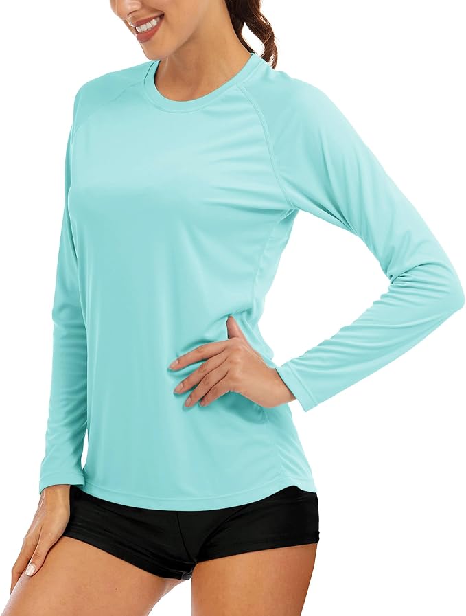 MAGCOMSEN Women's Long Sleeve Shirts UPF 50+ Sun Protection Shirts for Hiking Fishing Workout Rash Guard
