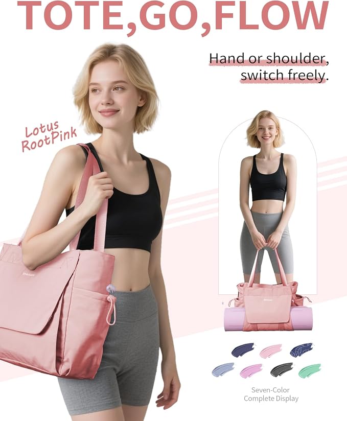 sportsnew Yoga Mat Bag Tote Yoga Gym Bags For Women Men with Waterproof Wet Pocket & Hook-and-loop, Quick Access Storage Yoga Mat Bag Carrier