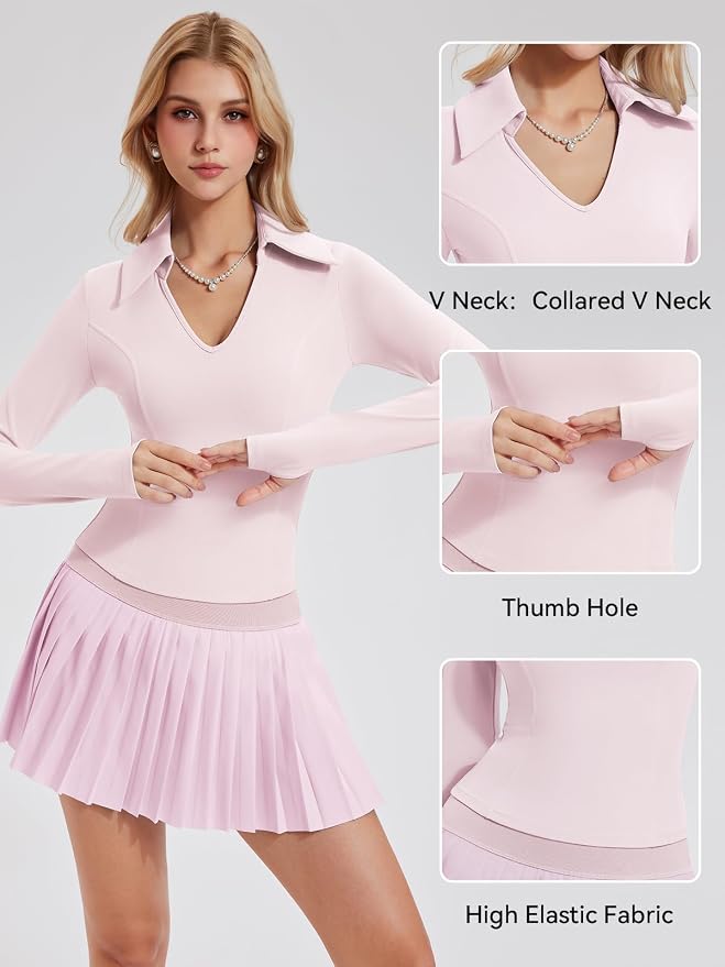 Women 2 Piece Tennis Skirt Set Polo Golf Outfits Racerback Tank Top Pleated Skort with Pockets Summer Workout Athletic Dress