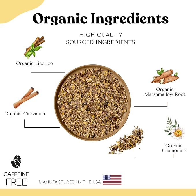 Organic Digestive Tea Loose Leaf Tea Bags – Stomach Soothe, Gut Health Tea, Tummy Tea, Debloating Tea, Marshmallow Root, Licorice Root, Chamomile, Caffeine Free AIP Leaky Gut Blend, 15 Count