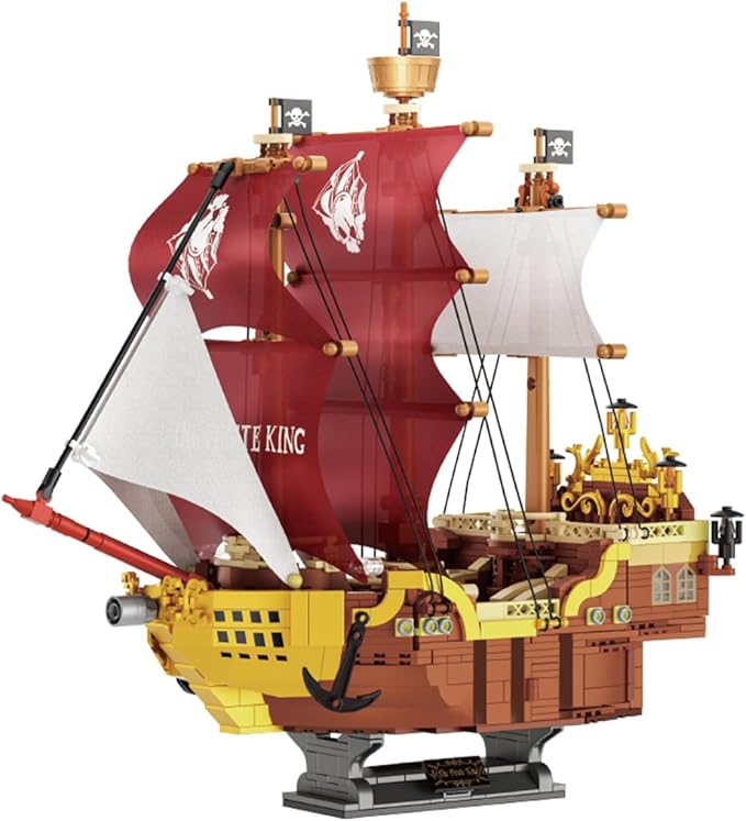 BDYDT Pirate Ship Set Pirate King Pirate Ship Mini Building Blocks Set（920PCS） Building Set Model Toys Gifts for Kid and Adult，Interesting Gifts for Pirate Ship Enthusiasts
