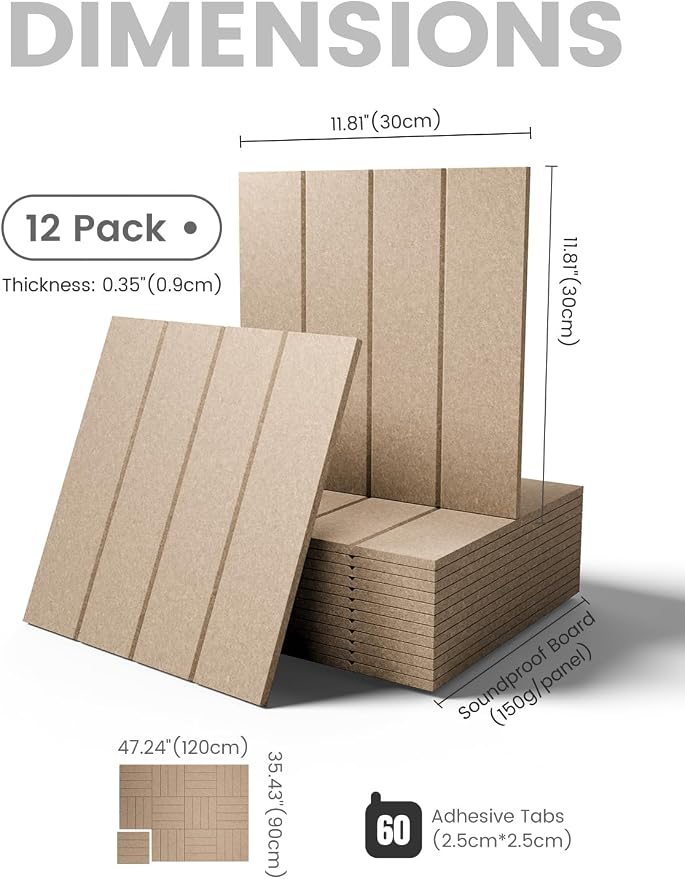 Fluxynara 48" x 36" Large Felt Bulletin Board, Taupe | 12 Pack Cork Board Alternative with 60 Safe Adhesive Tabs, Pin Boards for Wall Decor, Home, Office, Classroom,Dorm