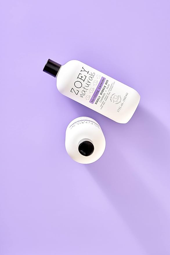 Zoey Naturals - Soothing Lavender Bubble Bath for Kids & Babies, Tear-Free Moisturizing Toddler Soap with Aloe & Avocado Oil for Calm Experience - Made in USA, 17 oz