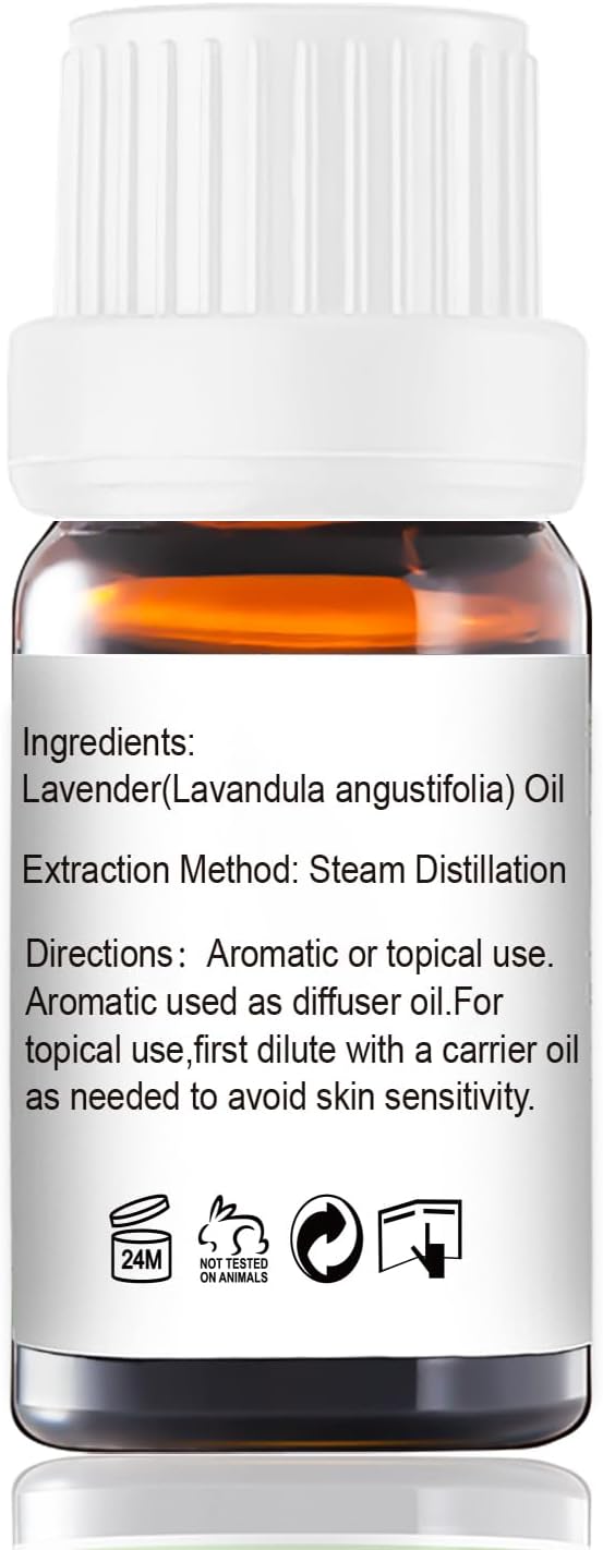GM Gumili Lavender Essential Oil - Pure Organic Lavender Oil for Skin, Hair, Diffuser, Spray, Roll On, Body Massage - Floral Scent, 10mL