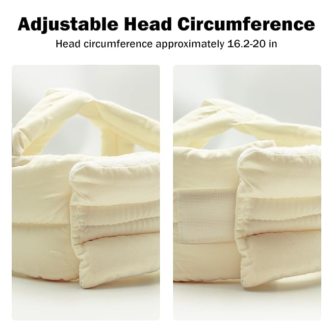 Baby Head Protector Baby Helmet for Crawling Walking, No Bumps Safety Head Adjustable Protective Cap for Walking, Playing (Beige)