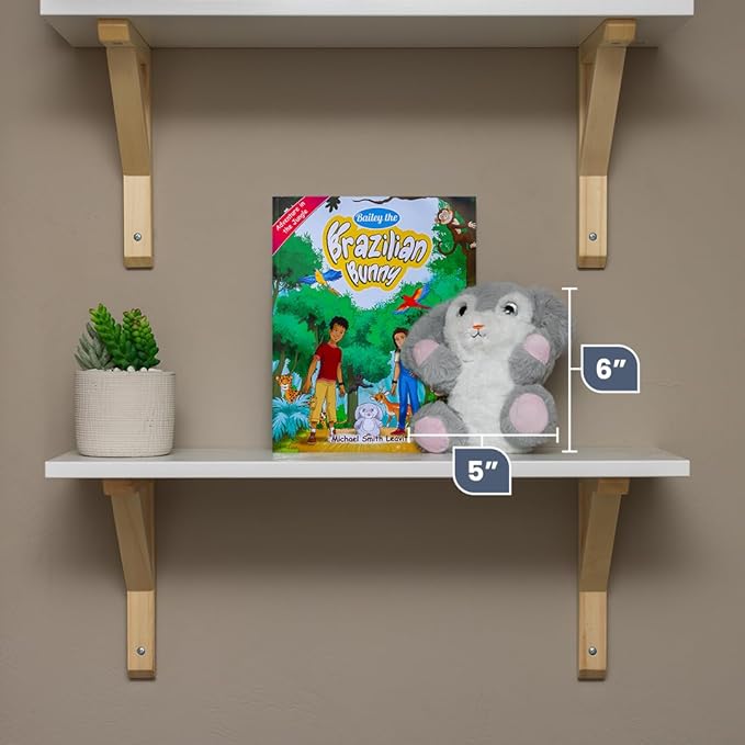 Bailey The Bunny Stuffed Animal and Storybook Book Set, Stuffed Bunny with Seek and Find Childrens Book, Plush Rabbit Including Engaging Animal Story for Kids (Ages 3-8)