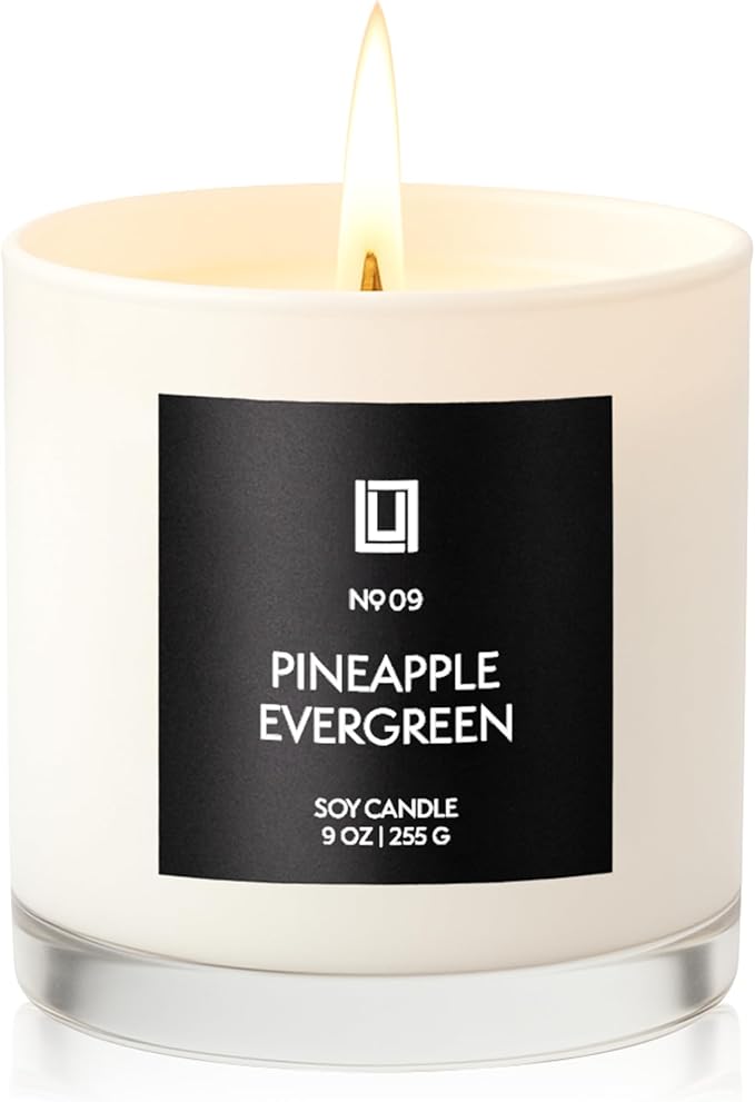 Lulu Candles | Pineapple Evergreen | Luxury Scented Soy Jar Candle | Hand Poured in The USA | Highly Scented Candles for Home Fragrance & Decor (9 Oz.)