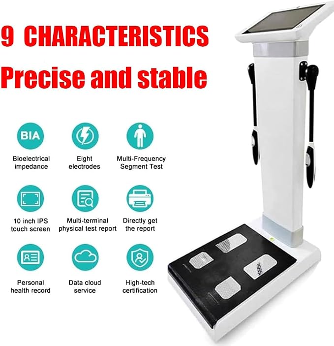 Body Scanner Composition Analysis Machine,10.1 inch HD Touch Bioimpedance Analysis Machine,with Printer+Human Body Test Report, Precise Measurement