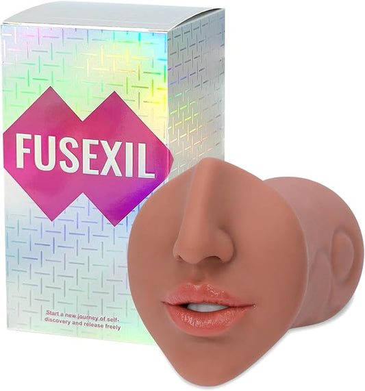 Male Masturbator Pocket Stroker Mouth Adult Sex Toys for Man Masturbation (Brown)