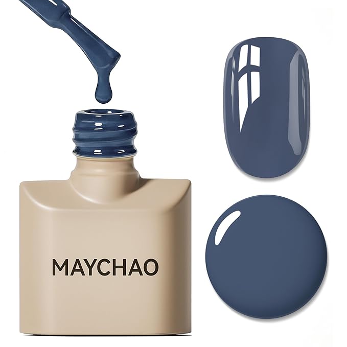 MAYCHAO 15ML Gel Nail Polish 1Pc Blue Haze Gel Polish Soak Off UV LED Nail Polish Nail Art Starter Manicure Salon DIY at Home, 0.5 OZ