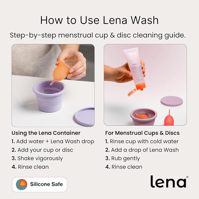 Lena Menstrual Cup Cleaner Kit - Period Cups & Disc Wash, Wipes, Sanitizer