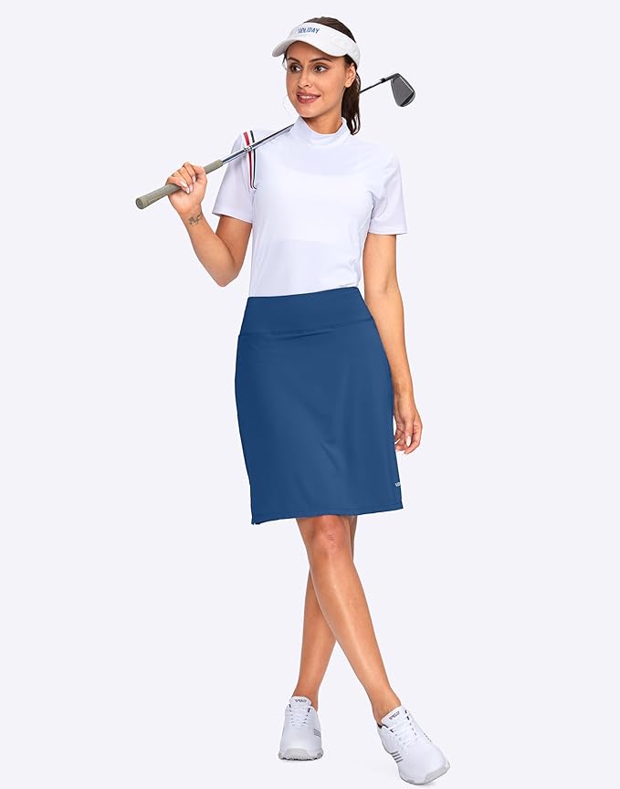 Women's 20" Knee Length Skorts Skirts UPF50+ Athletic Tennis Golf Skirt for Women Casual Summer Skirts