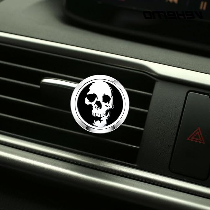 Essential Oil Car Diffuser Vent Clips Air Freshener Christmas Car Accessories for Women(Skull Head)