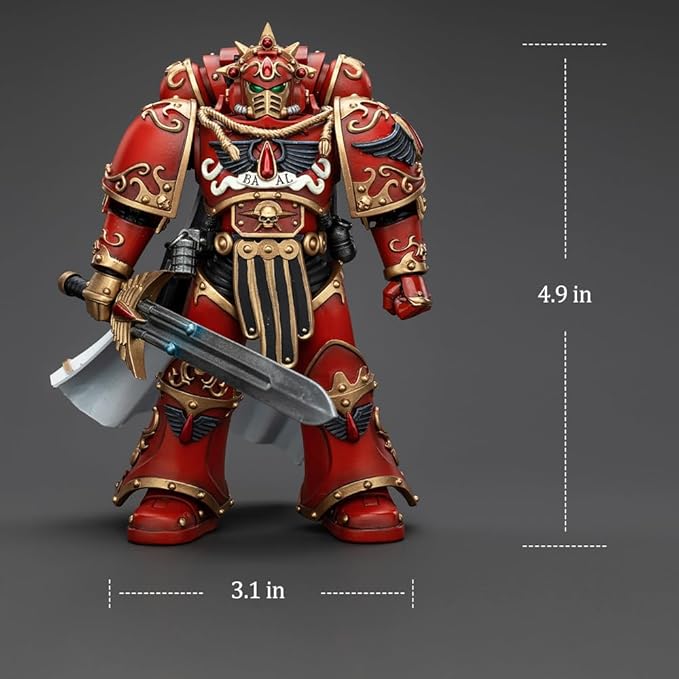 JOYTOY Warhammer The Horus Heresy Blood Angels Legion Praetor with Paragon Blade 1:18 Scale Action Figure Mecha Joy Toy Collection Model 4.9in