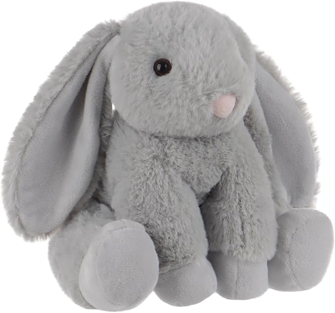 Apricot Lamb Toys Plush Grey Bunny Rabbit Stuffed Animal with Fluffy Soft Ears (Grey Bunny, 8 Inches)