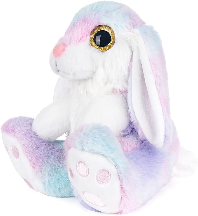 My OLi Bunny Stuffed Animal 8.5in Plush Rabbit with Floppy Ear Bedtime Friend Soft Toy Gifts for Girls Boys Kids, Rainbow