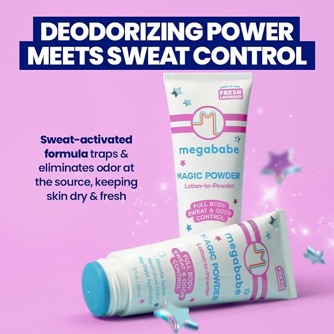 Megababe Magic Powder, Sweat & Odor Absorbing, Talc-Free, 3 fl oz