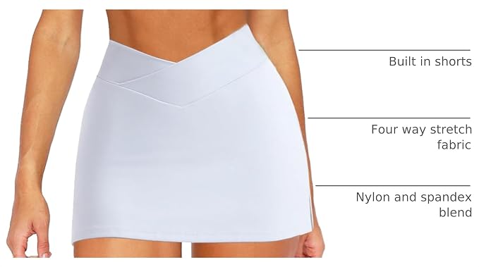 OZICERD High Waisted Golf Skort Tennis Skirt for Women Bodycon Mini Skirt Short Pickleball Athletic Skirt with Shorts
