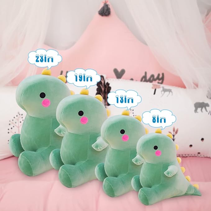 Cute Dinosaur Plush Toys, Fat Dinosaur Stuffed Animals Toys Dolls, Dinosaur Plush Toy Soft Stuffed Animal Dino Plushies Doll Cute Birthday Gifts for Kids Girls Boys (Green,23in)