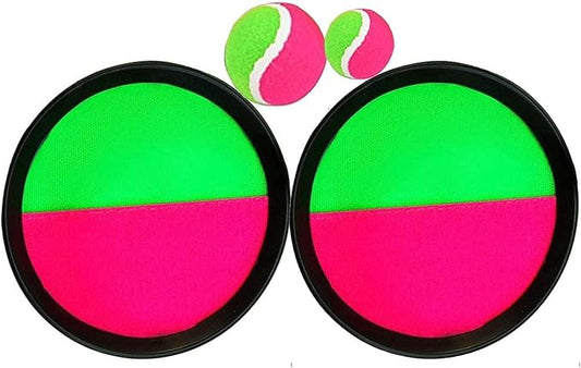 Toss and Catch Ball Game Set with 2 Paddles, 2 Balls, Ideal for Developing Hand-Eye Coordination