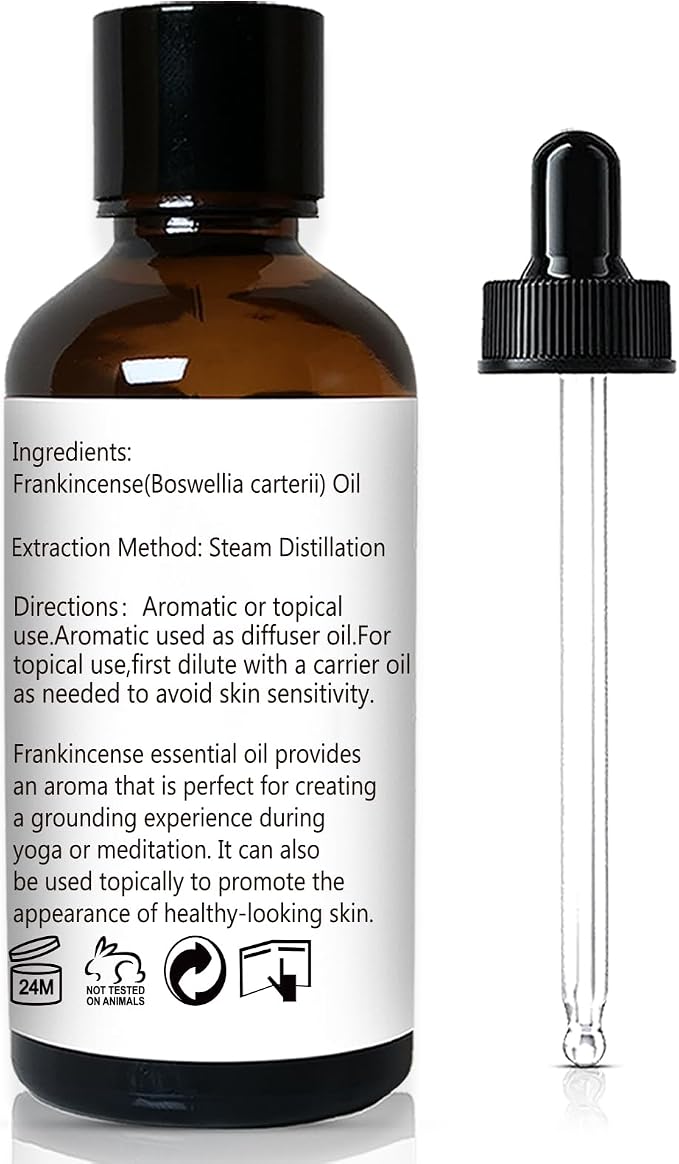GM Gumili Frankincense Essential Oil 1 Oz, 100% Pure Frankincense Qil for Aromatherapy Diffuser, Skin, Face, Roll On, DIY Balm