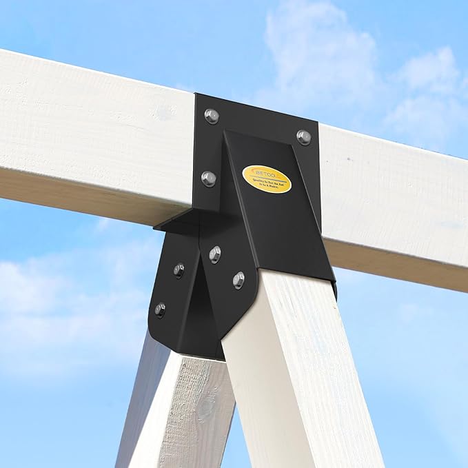 BETOOLL 90° A-Frame Middle Swing Set Brackets, Heavy Duty Steel DIY Swing Set - Includes Mounting Hardware, Ideal for Indoor and Outdoor Playgrounds (1 Middle Bracket-Black)
