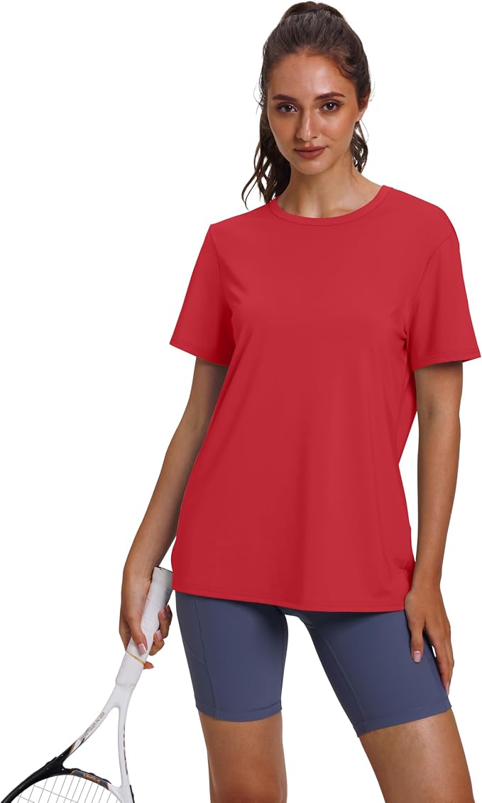 OFEEFAN Workout Tops for Women UPF 50+ Breathable Quick Dry Loose Fit T Shirt Outdoor Yoga Running Hiking Gym Tee Top