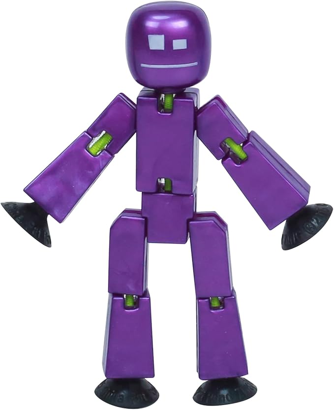 Zing StikBot Single Pack - Includes 1 StikBot - Collectible Action Figures and Accessories, Stop Motion Animation, Ages 4 and Up (Metal Eggplant)